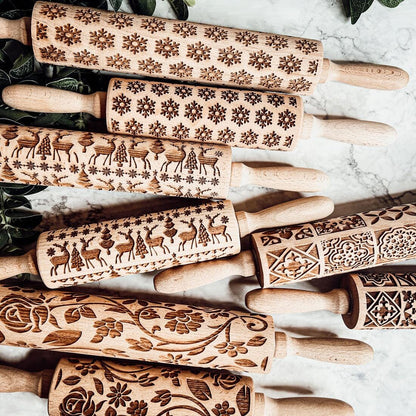 Rolling Pins - Box Style | Engraved Wooden Baking Roller
