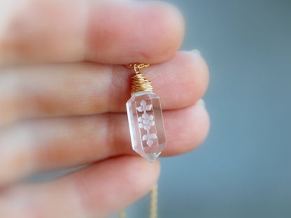 Echo Necklace | Floral Crystal Quartz Pendant