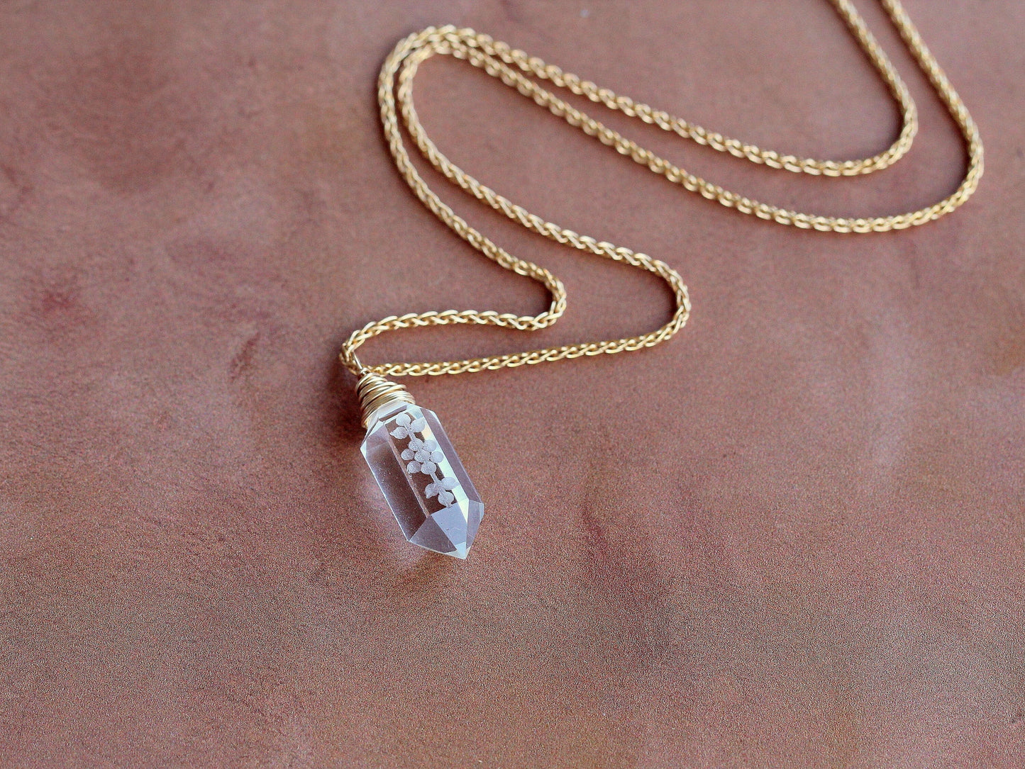 Echo Necklace | Floral Crystal Quartz Pendant