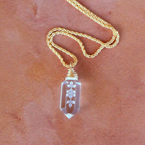 Echo Necklace | Floral Crystal Quartz Pendant