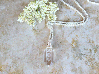 Echo Necklace | Floral Crystal Quartz Pendant