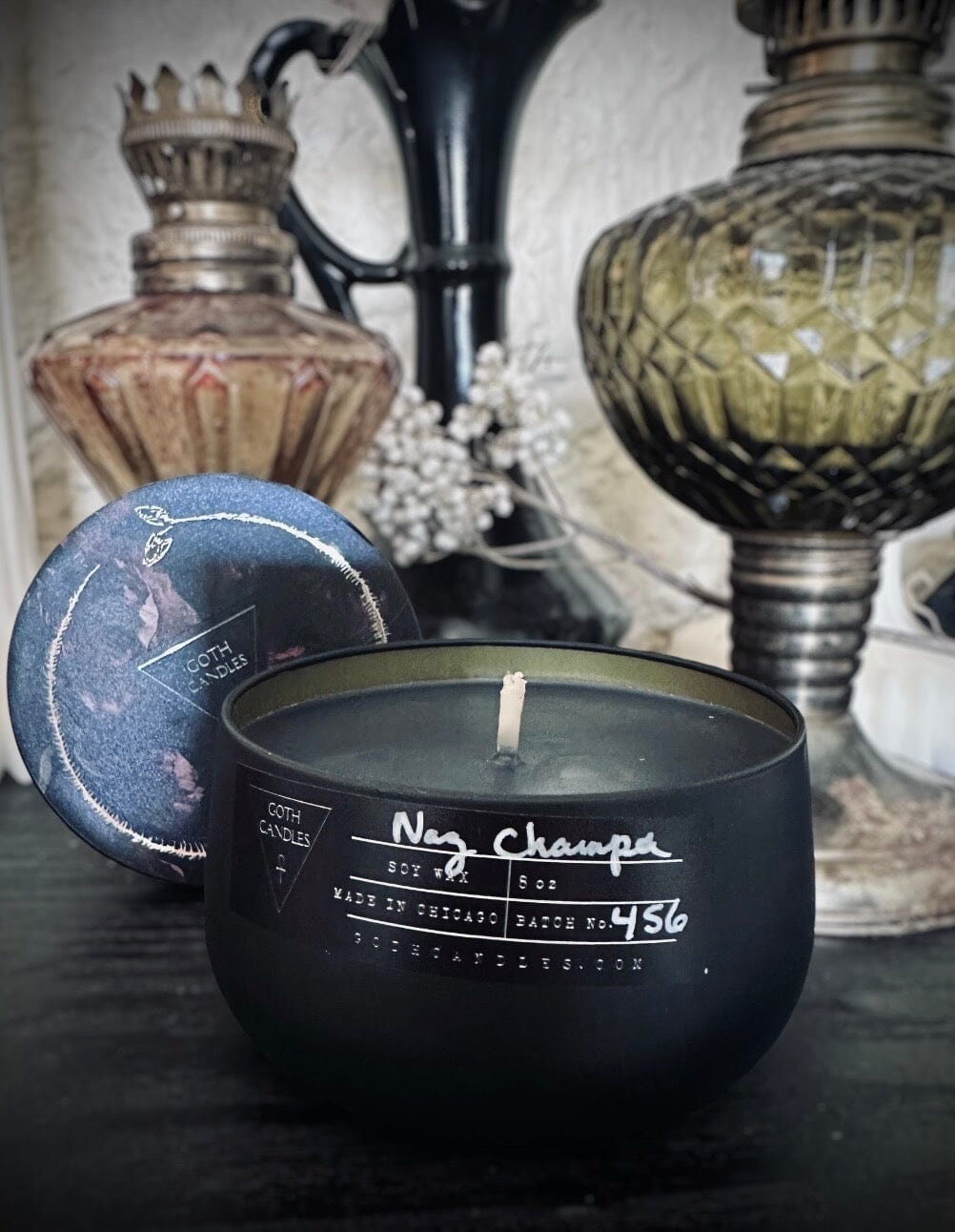 Nag Champa Black Soy Candle | Earthy Home Fragrance