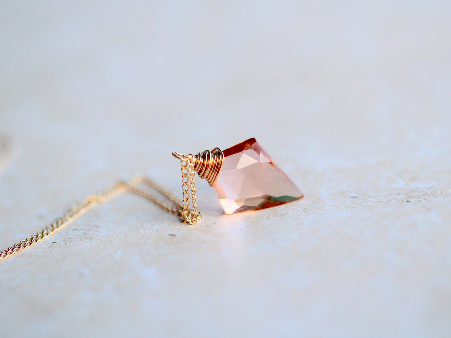 Arrow Necklace | Faceted Quartz Pendant