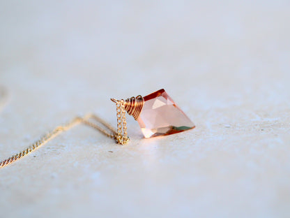 Arrow Necklace | Faceted Quartz Pendant