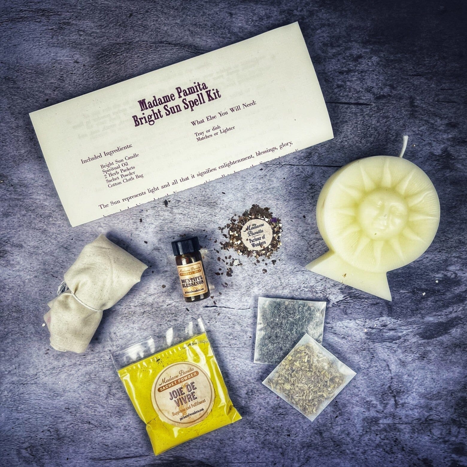 Bright Sun Candle Spell Kit - Success, Fame & Radiant Energy - Spirit Nest
