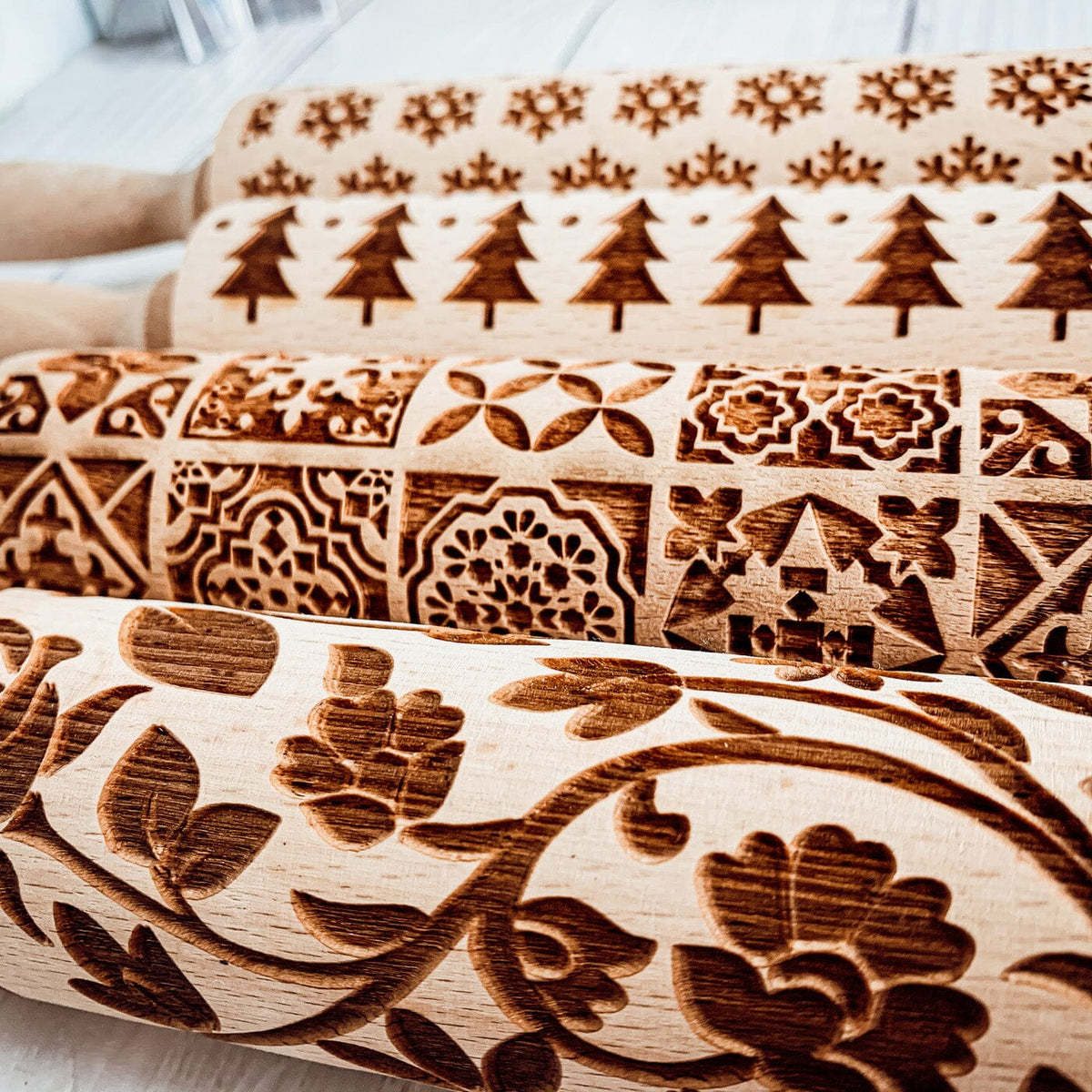 Rolling Pins - Box Style | Engraved Wooden Baking Roller