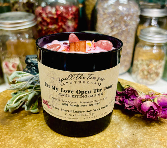 Let My Love Open The Door Intention Candle - Heart Healing & Love Manifestation - Spirit Nest