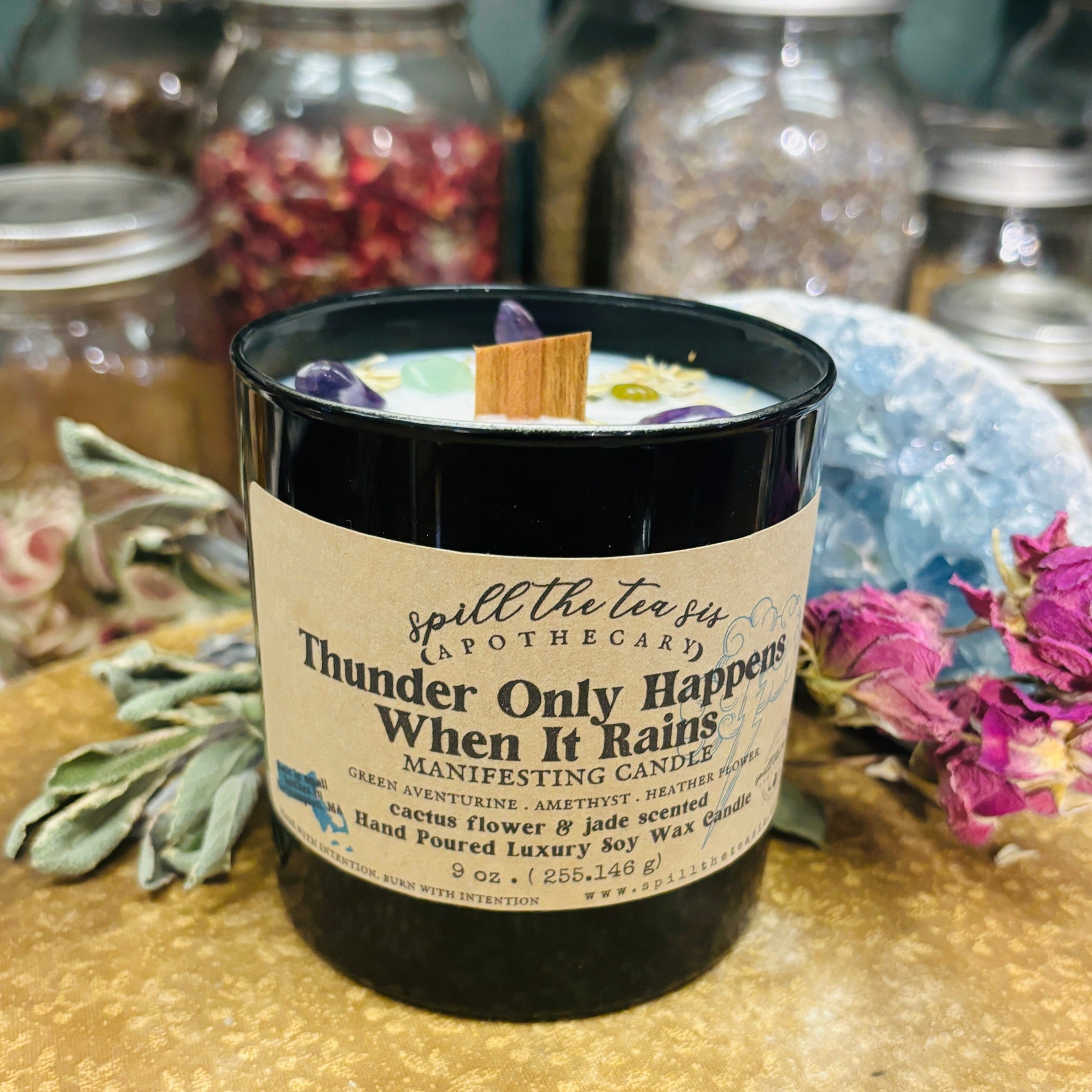 Thunder Only Happens When it Rains Black Jar Candle – Emotional Release & Transformation - Spirit Nest