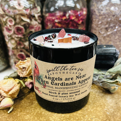 Angels Are Near When Cardinals Appear Candle | Memorial & Intention Candle - Spirit Nest
