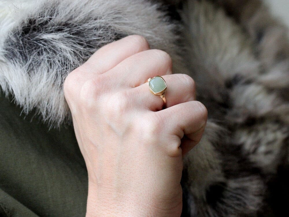 Aquamarine Cocktail Ring | Square Cut Gemstone Statement Ring