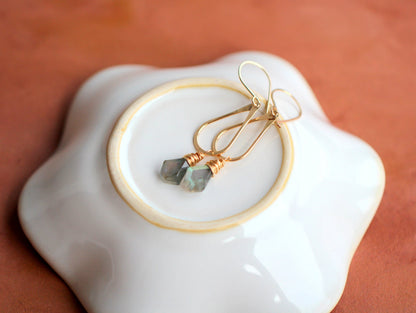 Prism Hoop Earrings | Labradorite Gemstone Hoops