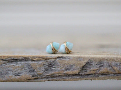 Pike Studs - Larimar | Geometric Gemstone Earrings