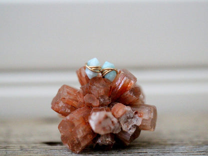 Pike Studs - Larimar | Geometric Gemstone Earrings