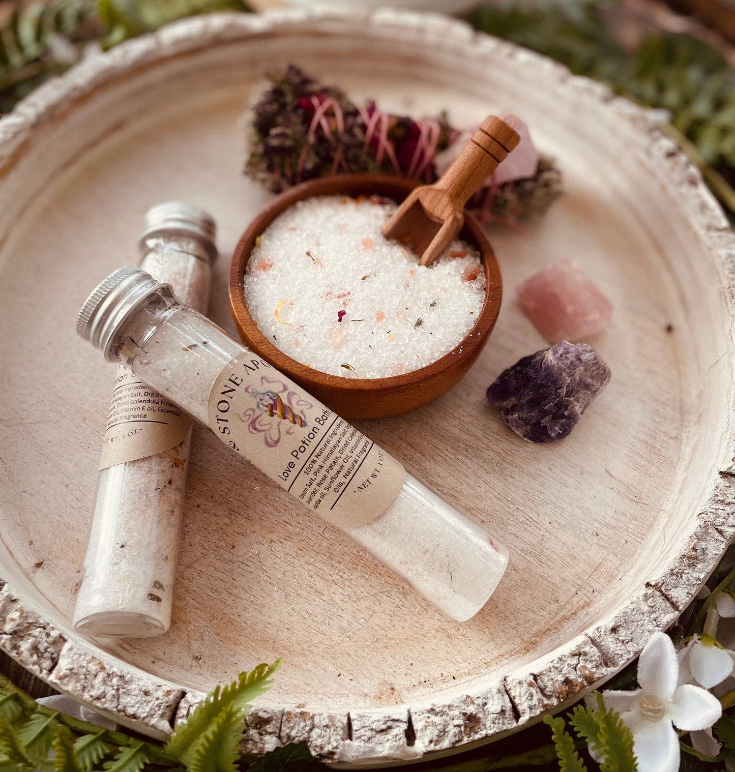 Love Potion Herbal Bath Salt Tube - Spirit Nest