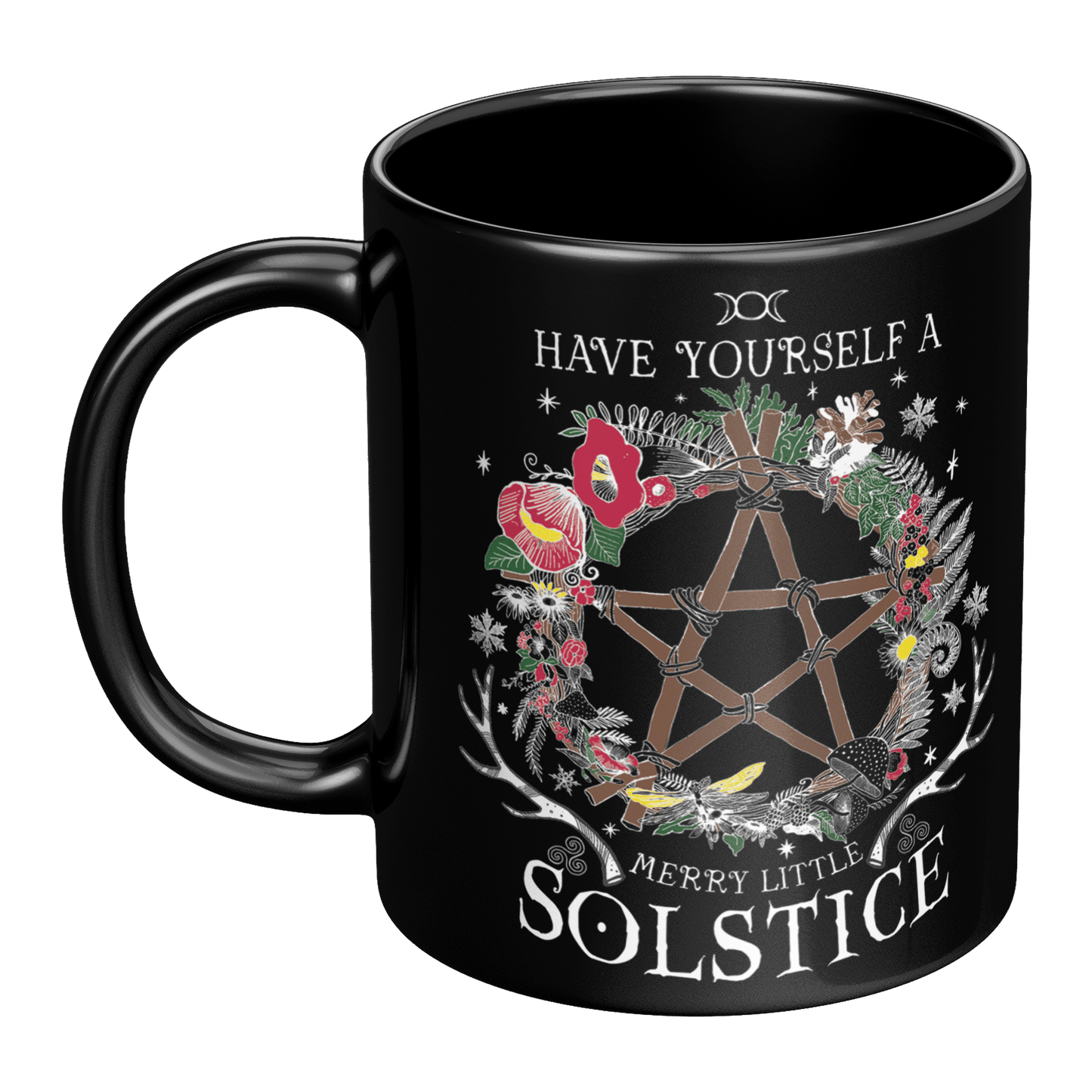 Merry Little Solstice - 11oz Black Mug