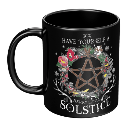 Merry Little Solstice - 11oz Black Mug