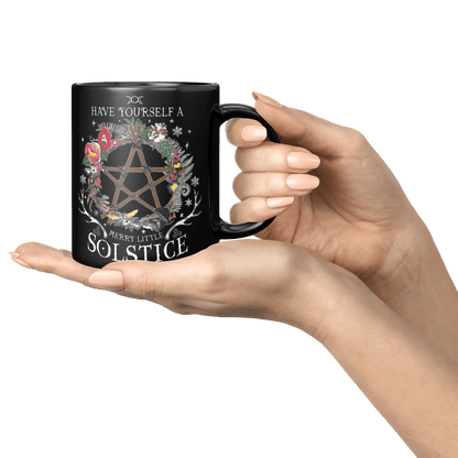 Merry Little Solstice - 11oz Black Mug