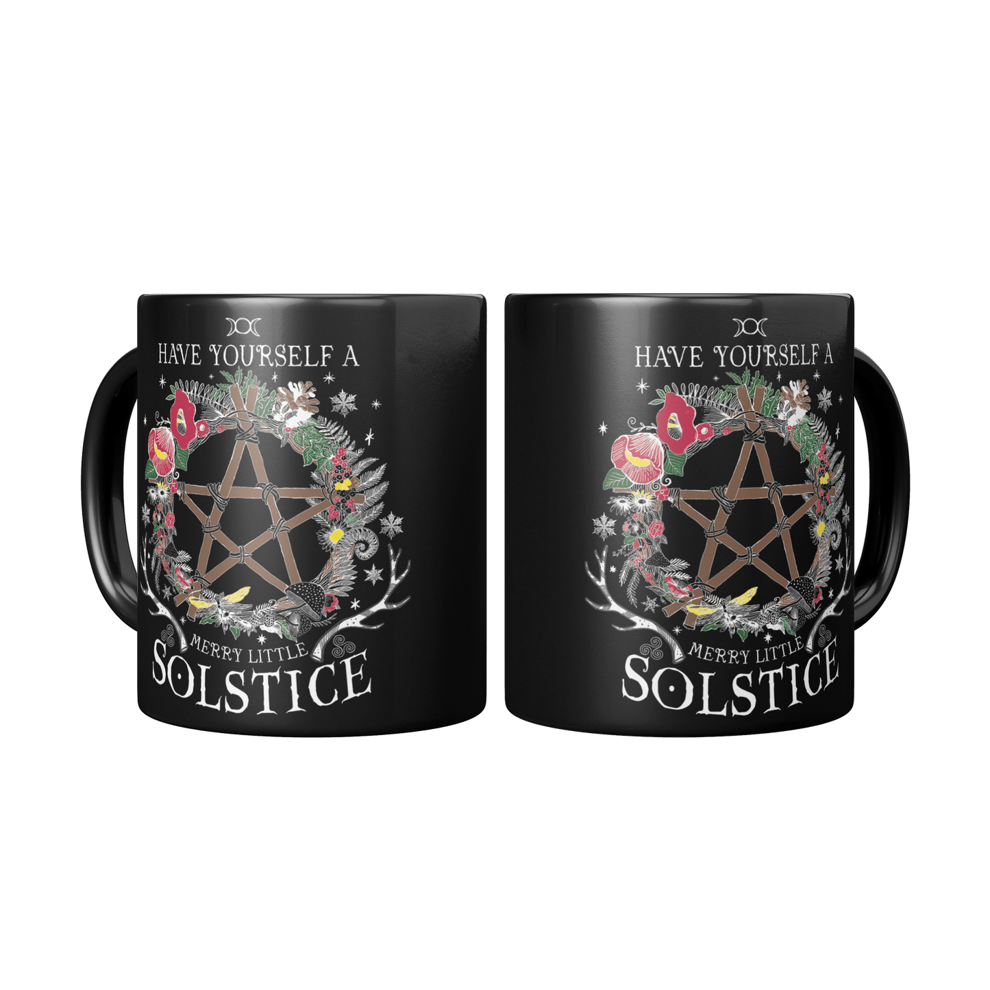 Merry Little Solstice - 11oz Black Mug