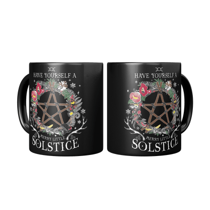 Merry Little Solstice - 11oz Black Mug