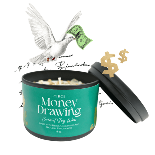 Money Drawing Spell Candle – 8 oz Prosperity & Abundance Ritual Candle - Spirit Nest