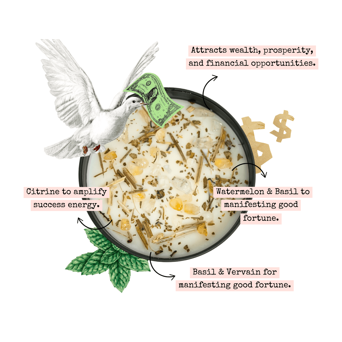 Money Drawing Spell Candle – 8 oz Prosperity & Abundance Ritual Candle - Spirit Nest