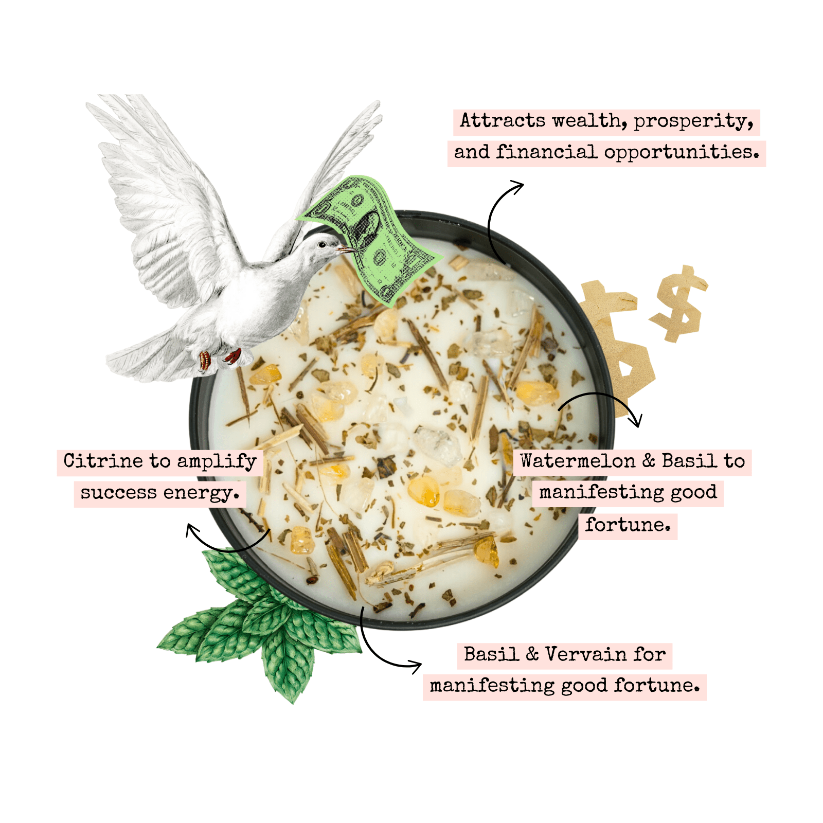 Money Drawing Spell Candle – 8 oz Prosperity & Abundance Ritual Candle - Spirit Nest