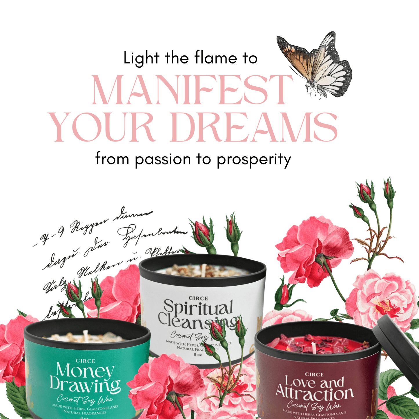 Money Drawing Spell Candle – 8 oz Prosperity & Abundance Ritual Candle - Spirit Nest