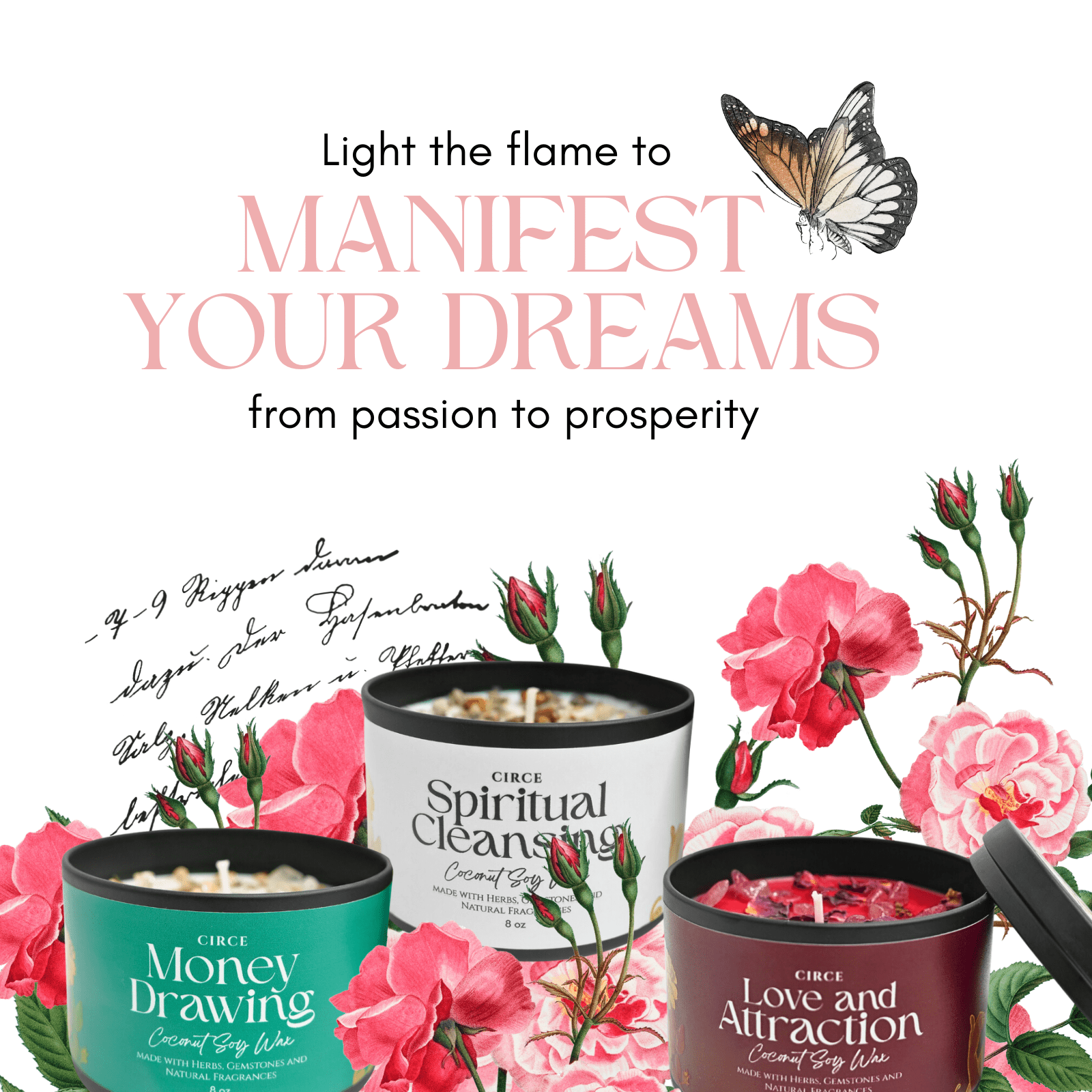 Money Drawing Spell Candle – 8 oz Prosperity & Abundance Ritual Candle - Spirit Nest