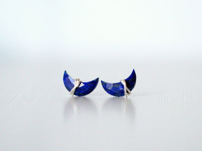 Moonbeam & Stardust Studs - Lapis | Celestial Gemstone Earrings