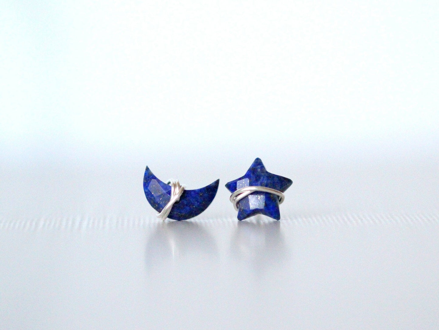 Moonbeam & Stardust Studs - Lapis | Celestial Gemstone Earrings