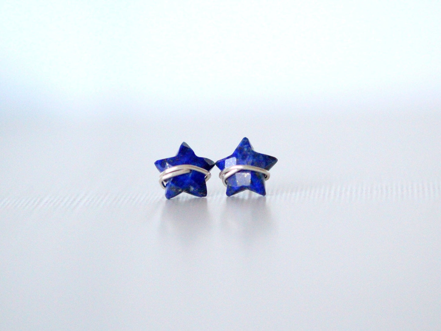 Moonbeam & Stardust Studs - Lapis | Celestial Gemstone Earrings