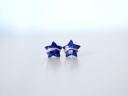 Moonbeam & Stardust Studs - Lapis | Celestial Gemstone Earrings