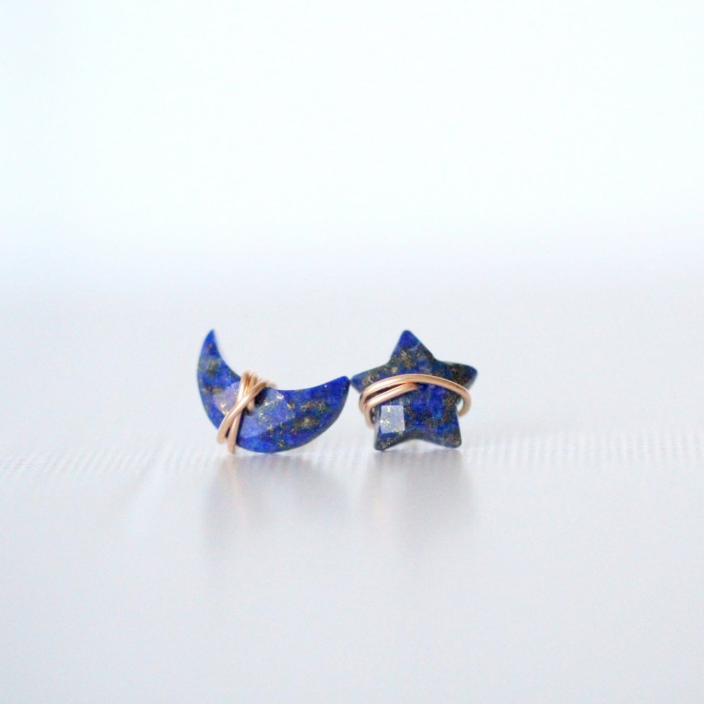 Moonbeam & Stardust Studs - Lapis | Celestial Gemstone Earrings