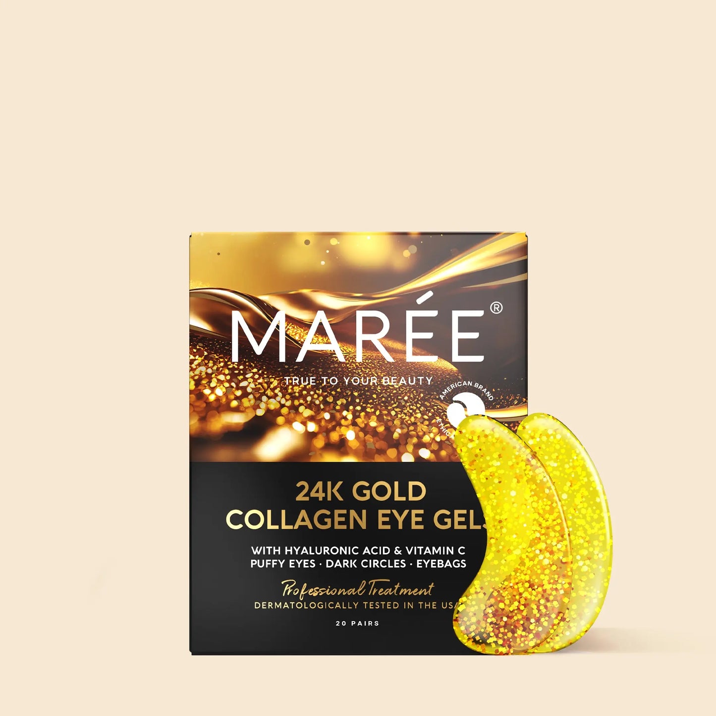 24K Gold Under Eye Patches - Hydrating & Brightening Eye Gels