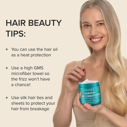 Keratin Mask for Damaged Hair - Deep Repair & Frizz Control Treatment