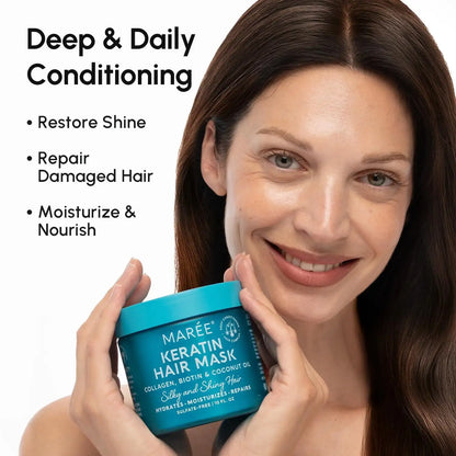 Keratin Mask for Damaged Hair - Deep Repair & Frizz Control Treatment
