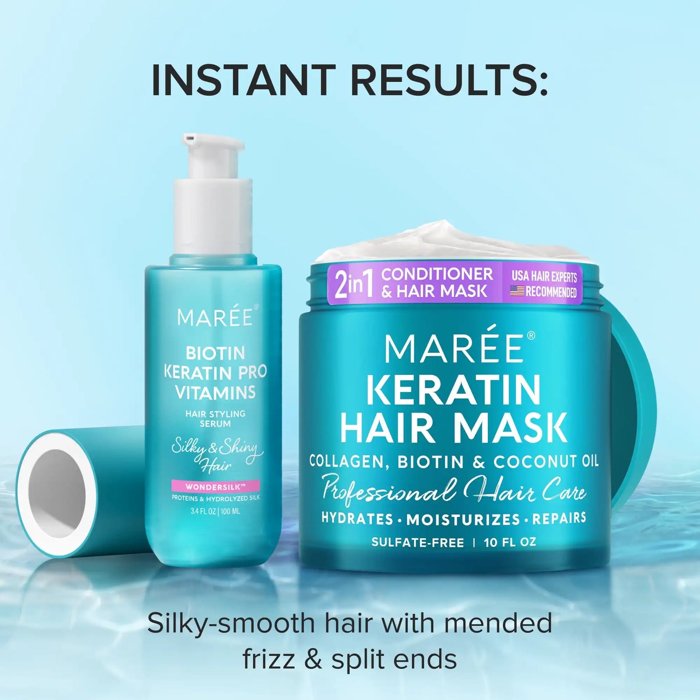 Keratin Mask for Damaged Hair - Deep Repair & Frizz Control Treatment