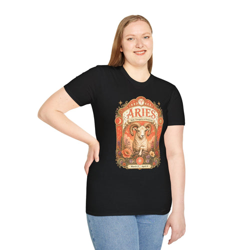 Aries Zodiac Softstyle T-Shirt – Celestial Ram Artwork