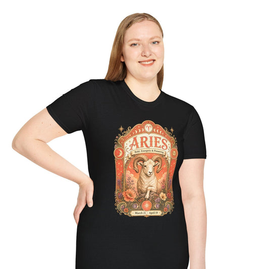 Aries Zodiac Softstyle T-Shirt – Celestial Ram Artwork