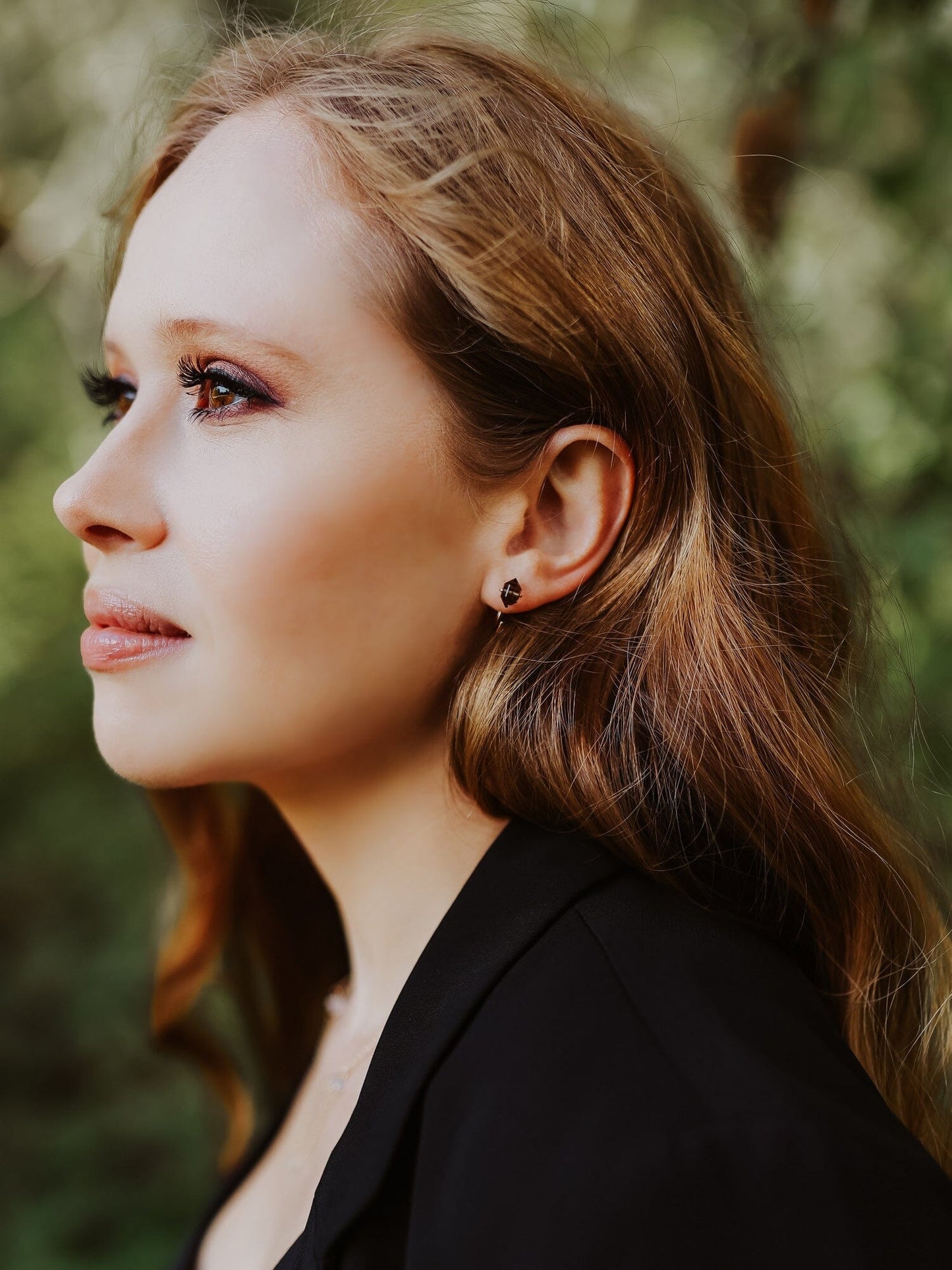 Pike Huggie Earrings | Smoky Quartz Hoop Earrings