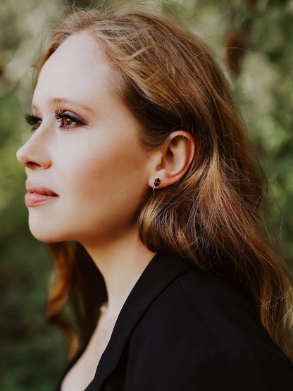Pike Huggie Earrings | Smoky Quartz Hoop Earrings