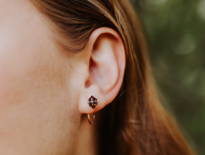 Pike Huggie Earrings | Smoky Quartz Hoop Earrings