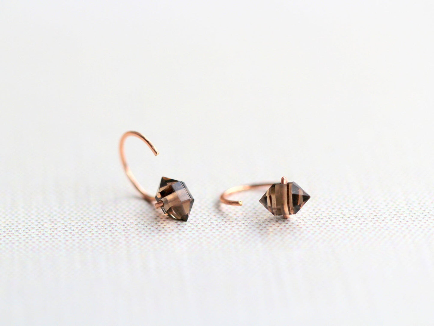 Pike Huggie Earrings | Smoky Quartz Hoop Earrings