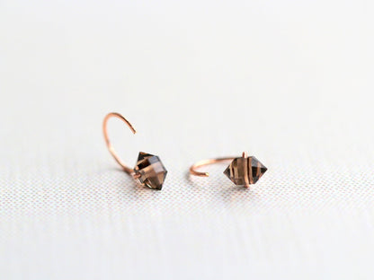 Pike Huggie Earrings | Smoky Quartz Hoop Earrings