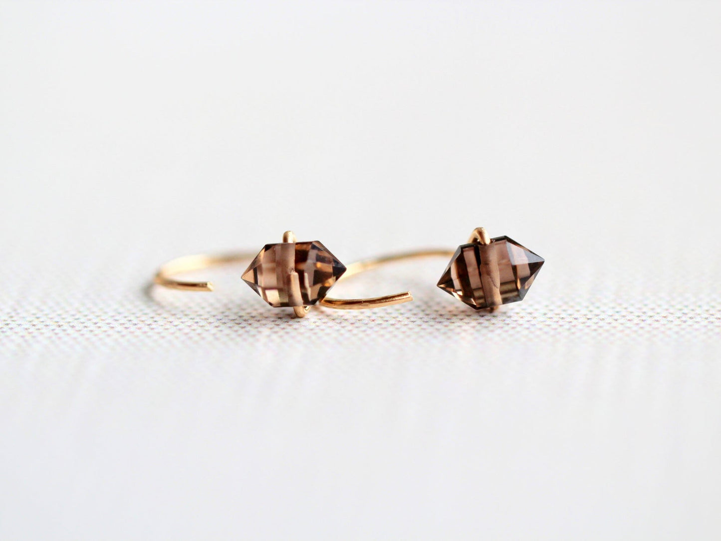 Pike Huggie Earrings | Smoky Quartz Hoop Earrings
