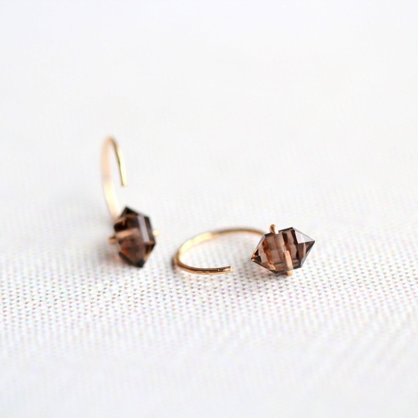 Pike Huggie Earrings | Smoky Quartz Hoop Earrings