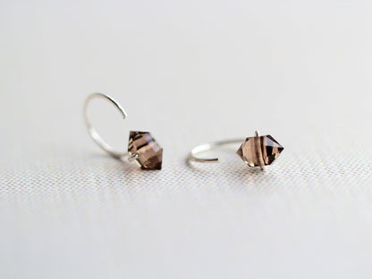 Pike Huggie Earrings | Smoky Quartz Hoop Earrings