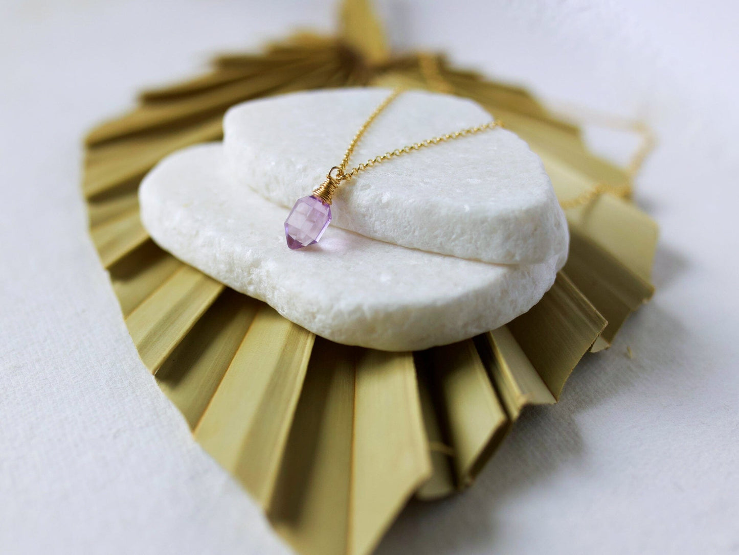 Pike Necklace | Pink Amethyst Pendant Necklace