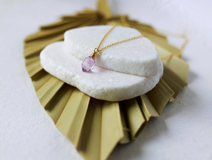 Pike Necklace | Pink Amethyst Pendant Necklace