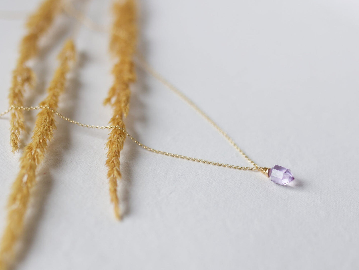 Pike Necklace | Pink Amethyst Pendant Necklace